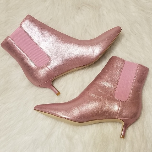 Katy Perry Collections Shoes - Katy Perry Joan Powder Metallic Stretch Ankle Boot